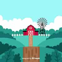 Free vector flat farm landscape background