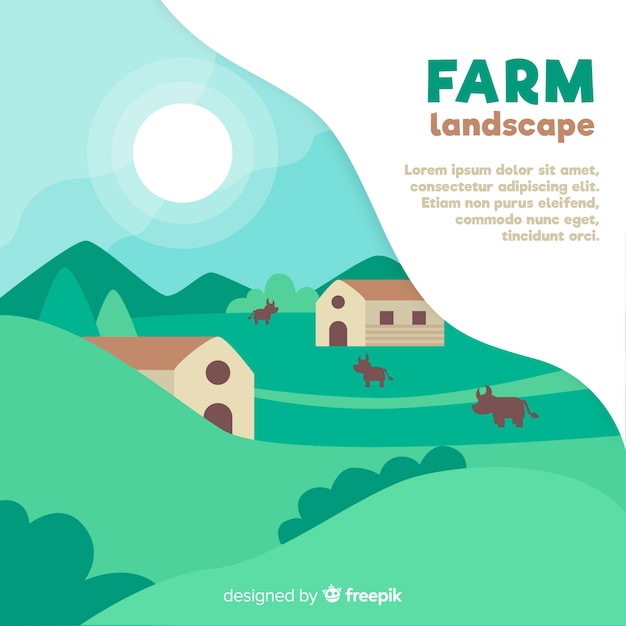 Free vector flat farm landscape