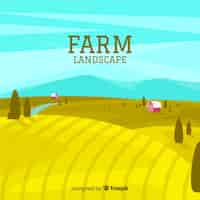 Free vector flat farm landscape