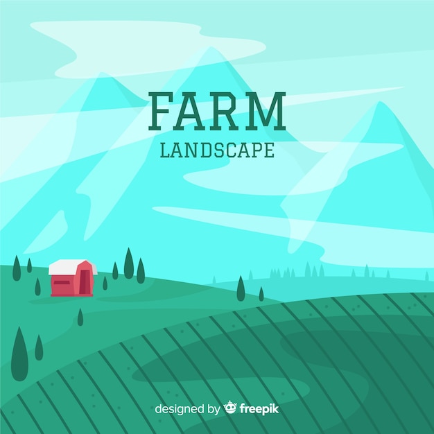 Flat farm landscape