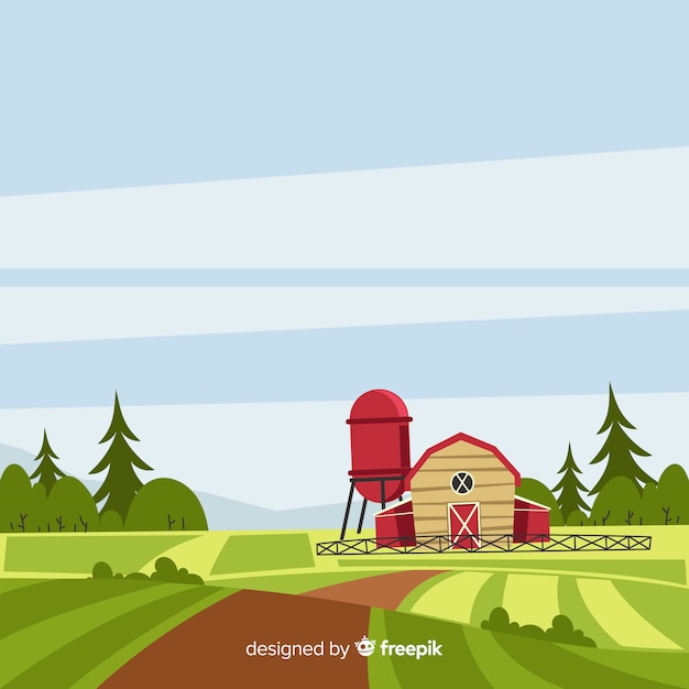 Free vector flat farm landscape