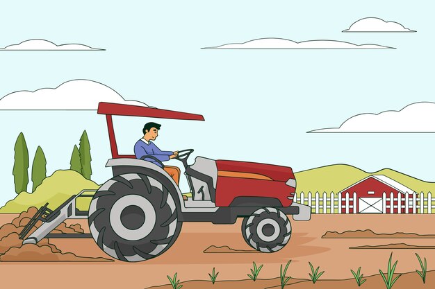 Flat farmer's day celebration illustration