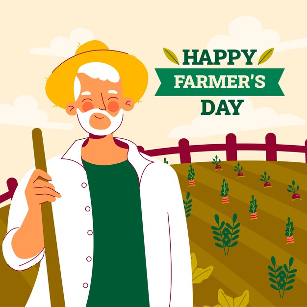 Иллюстрация празднования дня плоского фермера
