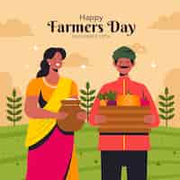 Free vector flat farmer's day celebration illustration