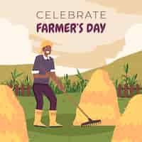 Free vector flat farmer's day celebration illustration