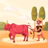 Free vector flat farmer's day illustration