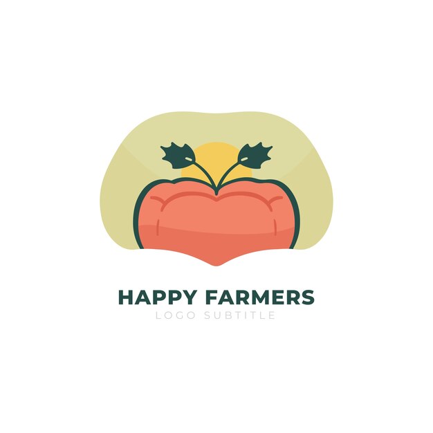 Flat farmers market logo/label template