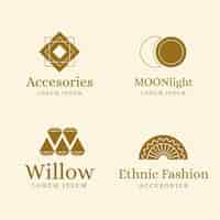 Free vector flat fashion accessories logo collection