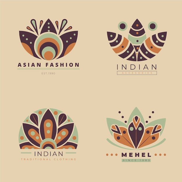 Free vector flat fashion accessories logo set