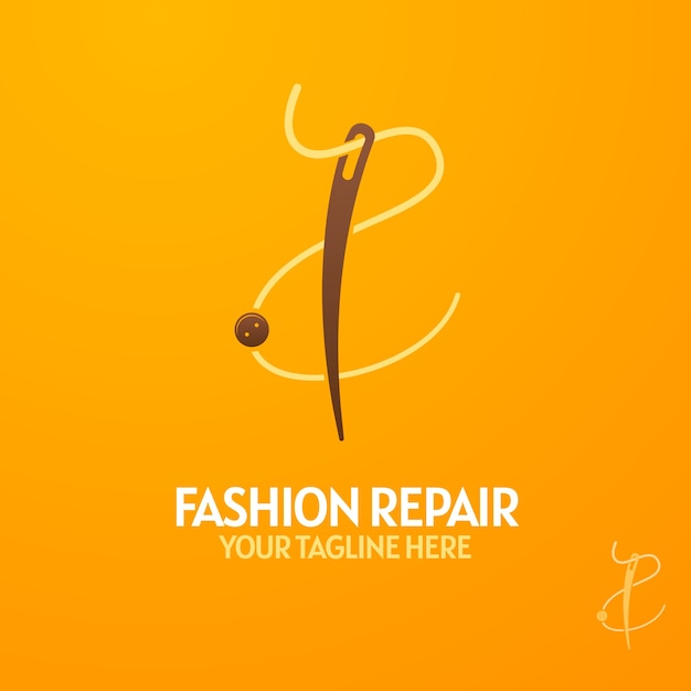 Flat fashion repair service logo template