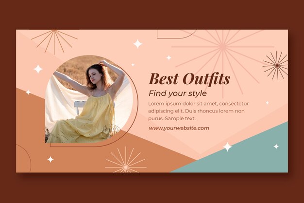 Flat fashion and style social media post template