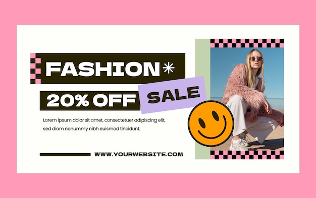 Free vector flat fashion and style social media promo template