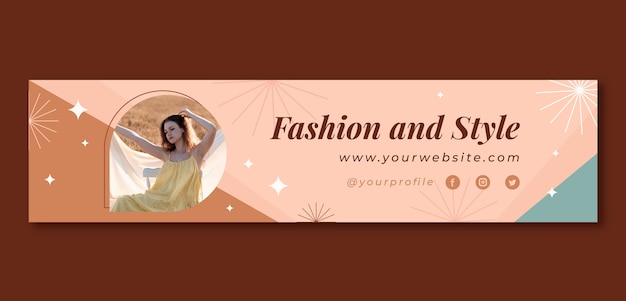 Modello di banner piatto di moda e stile