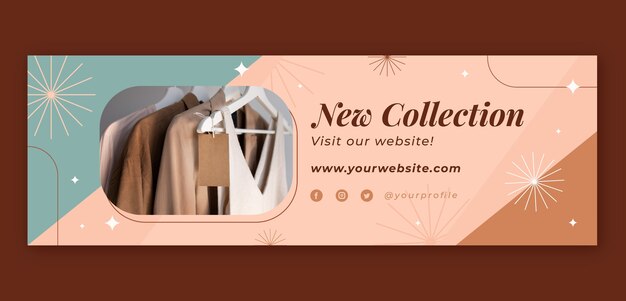 Flat fashion and style twitter header template