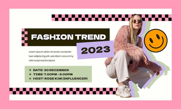 Flat fashion and style webinar template