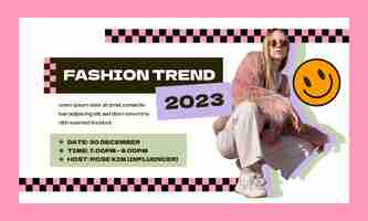 Free vector flat fashion and style webinar template