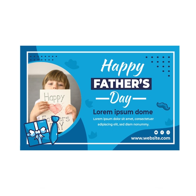 Flat father's banner template