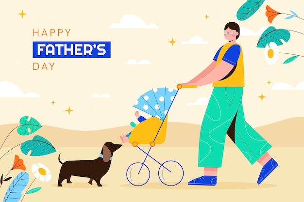 Flat father's day background