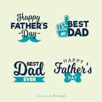 Free vector flat father's day badge collection