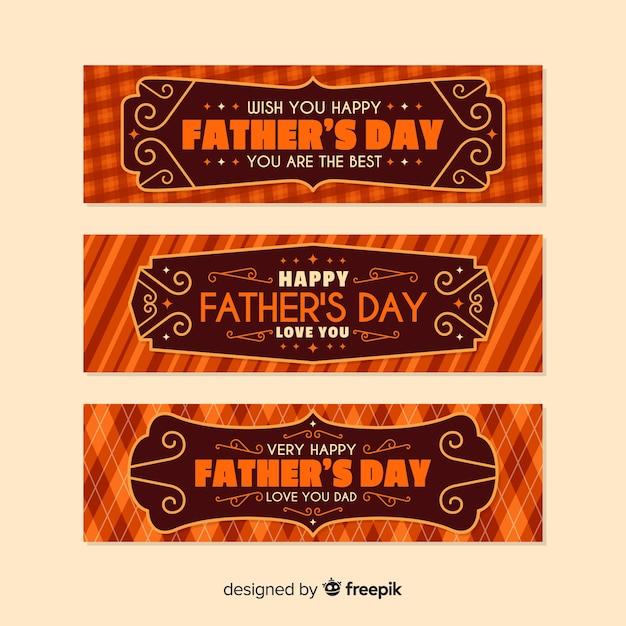 Flat father's day banners