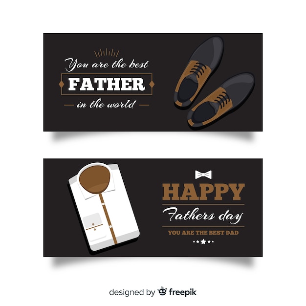 Flat father's day banners