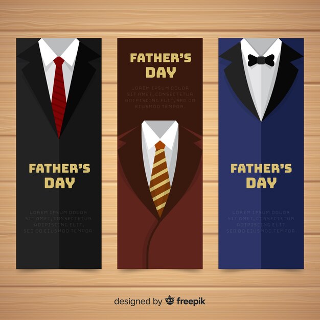 Flat father's day banners