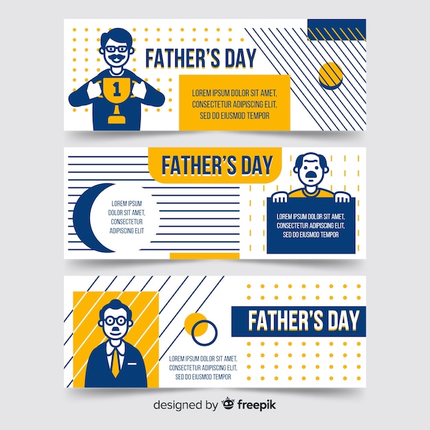 Flat father's day banners