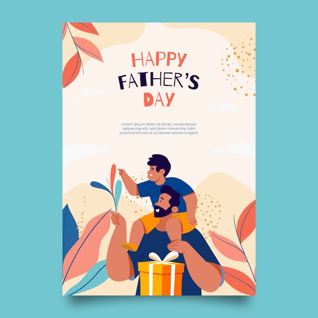 Free vector flat father's day flyer template