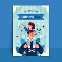 Free vector flat father's day greeting card template