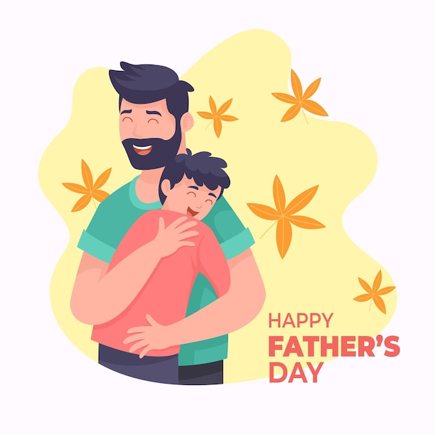 Free vector flat father's day illustration