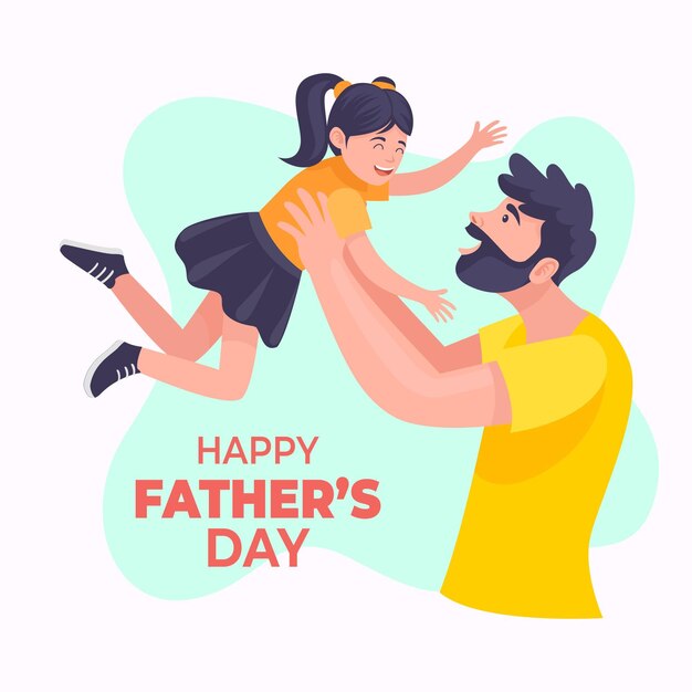 Flat father's day illustration
