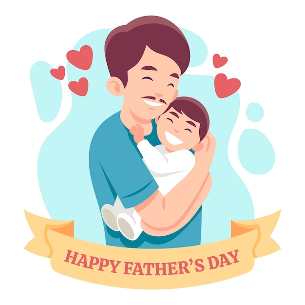 Free vector flat father's day illustration