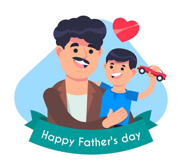 Flat father's day illustration