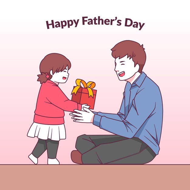 Flat father's day illustration