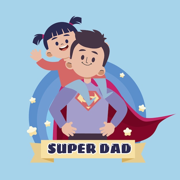 Free vector flat father's day illustration