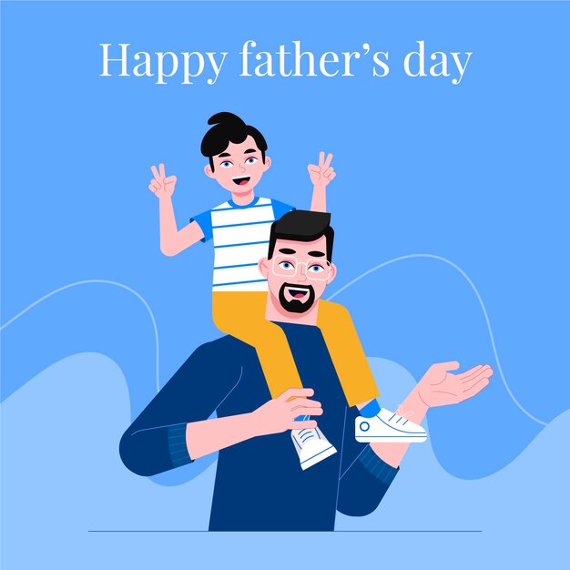 Бесплатное векторное изображение Плоская иллюстрация дня отца
