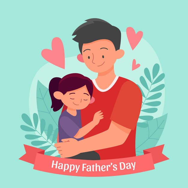 Flat father's day illustration