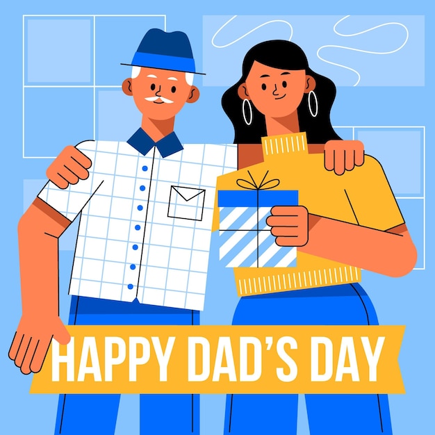 Illustrazione di festa del papà piatto