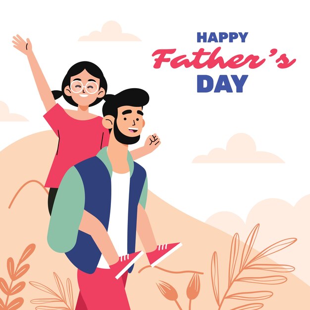Flat father's day illustration