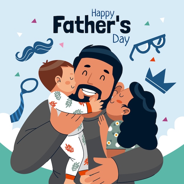 Flat father's day illustration