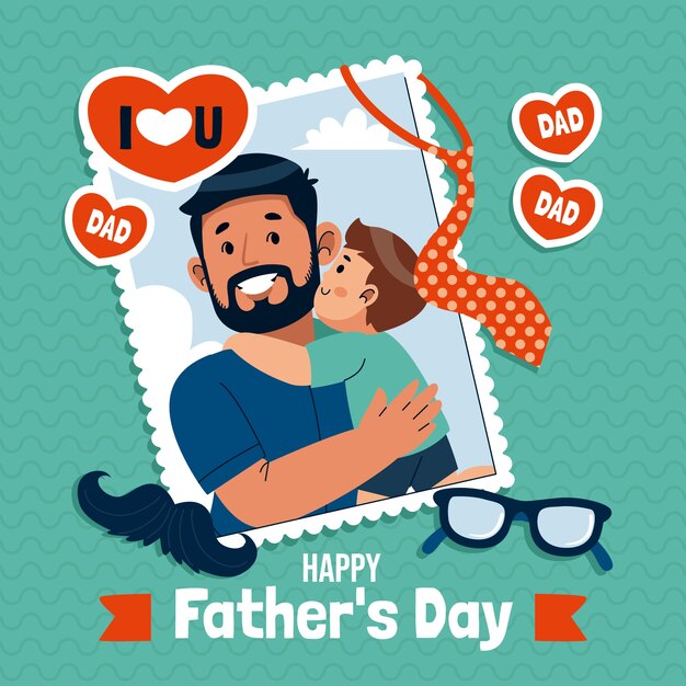 Flat father's day illustration