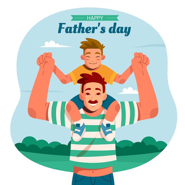 Free vector flat father's day illustration