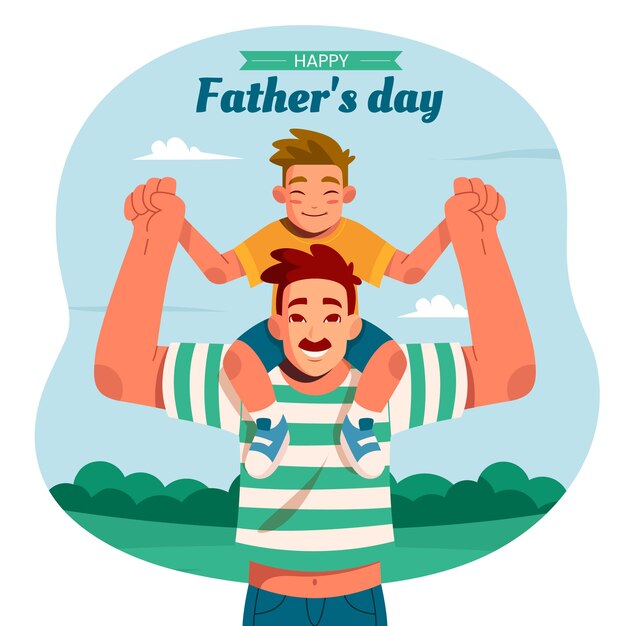 Flat father's day illustration