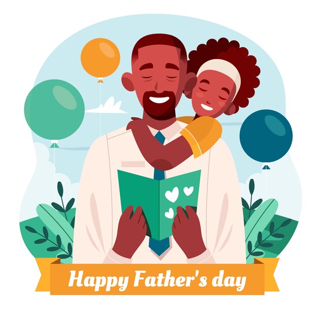 Flat father's day illustration