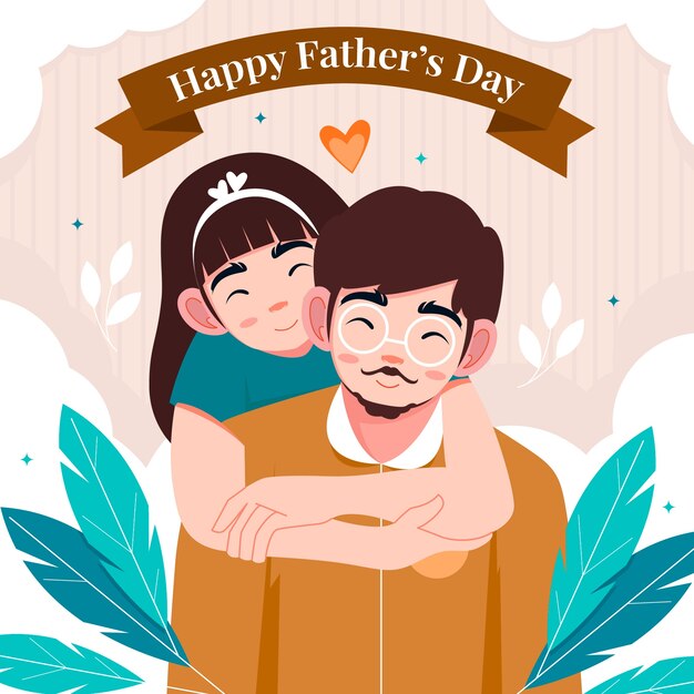 Flat father's day illustration