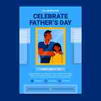 Free vector flat father's day invitation template