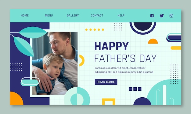 Free vector flat father's day landing page template