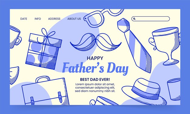 Free Vector flat father's day landing page template
