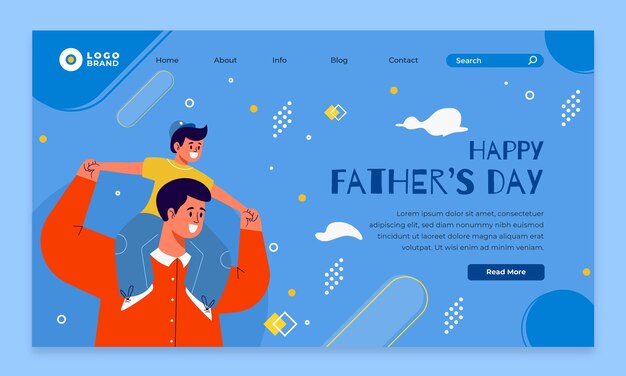 フラット父の日ランディングページテンプレート