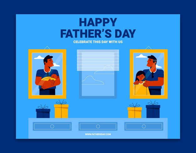 Free vector flat father's day photocall template